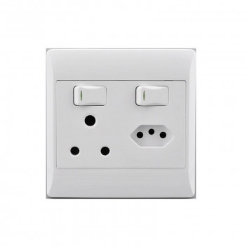 ELECTRICMATE WHITE SWITCH AND EURO SOCKET 100X100