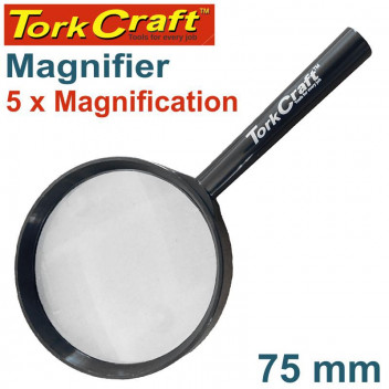 TORK CRAFT MAGNIFIER GLASS 75MM 5X MAGNIFICATION