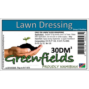 MEDIUM ORGANIC LAWN DRESSING 30DM GREENFIELDS