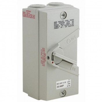 EUROLUX ISOLATOR SWITCH 2 POLE 35 AMP 250V IP66