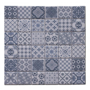 GLOBAL STONE MOSAIC RECYCLE GLASS ANTIQUE BLUE 300X300MM