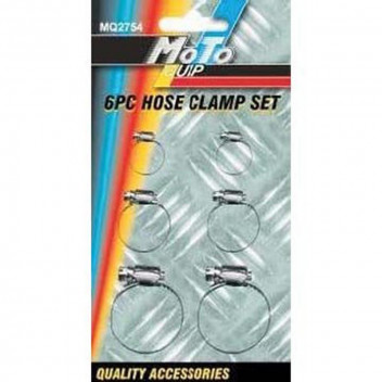 MOTOQUIP HOSE CLAMP SET 6 PIECE