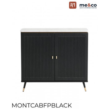 MELAMINE BLACK MONTGOMERY DRINKS CABINET 885X960X390MM