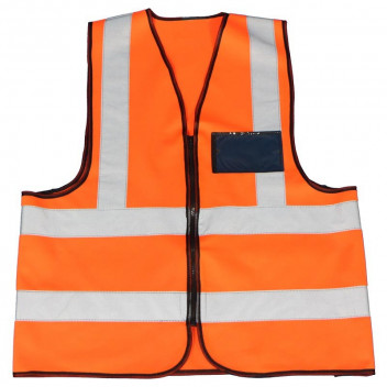 DROMEX ORANGE ID POCKET AND ZIP REFLECTIVE VEST SMALL
