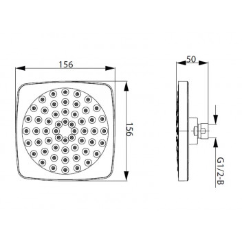 COBRA DEN WHITE FACE SQUARE SHOWER HEAD 152MM
