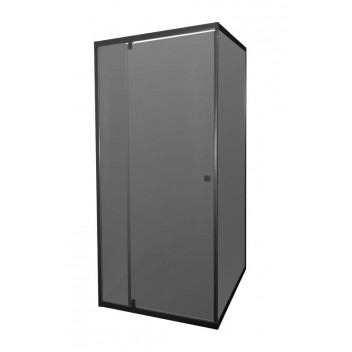 AQUA SMOKED GLASS SICILY PIVOT UNIT SHOWER DOOR 900X900X1850MM