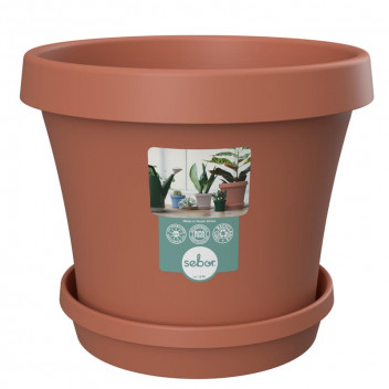 SEBO NAMIB DUNE PLASTIC POT AND SAUCER SET 15CM