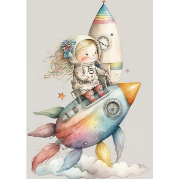 DECOUPAGE RAINBOW ROCKET A3