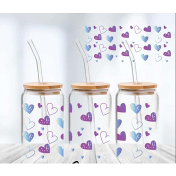 PURPLE HEARTS WRAP VINYL CRAFT UV DTF STICKER