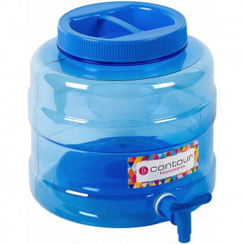 CONTOUR BLUE STRANSPARENT POLYPROPYLENE WATER CANISTER 10L