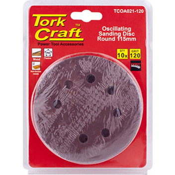 TORK CRAFT OSCILLATING SANDPAPER 115MM 10PIECE 120GRIT