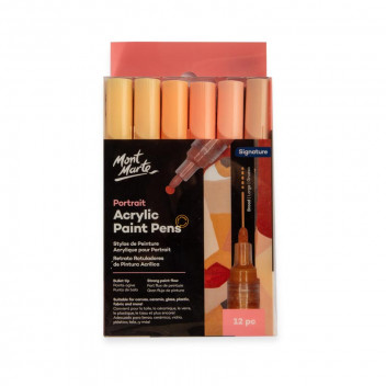 CRAFT BROAD TIP ACRYLIC PAINT PEN 12 PIECE