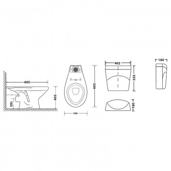 BETTA MANHATTAN TOP FLUSH CLOSE COUPLED TOILET SUITE