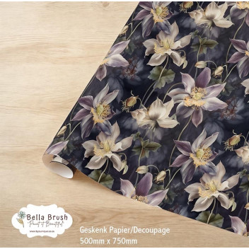 WRAPPING PAPER STORMY PETAL GARDEN 500X750MM