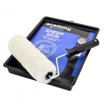 ACADEMY SHEEPSKIN ROLLER PAINT & TRAY SET 225MM