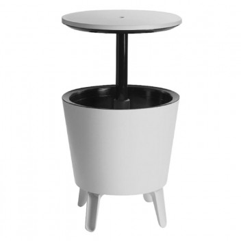 KETER WHITE STONE AND GREY TABLE COOLER 49.5X49.5X57CM 30L