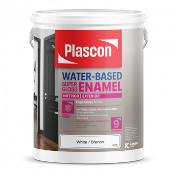 PLASCON PAINT WATERBASED UNIVERSAL ENAMEL WHITE 5L