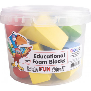 EDUCATIONAL BUILD CRAFT FOAM BLOCK 16PIECE