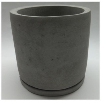 COLOUR LARGE ROUND RAW CONCRETE CEMENT POT 15CM