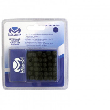 SET PUNCH M132-LNP LETTER & NUMBER 36PC 6MM MARATHON