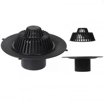 HYDRAIN 2ND FIX DOME GRATE & FLANGE INCL 110MM DIA OUTLET.