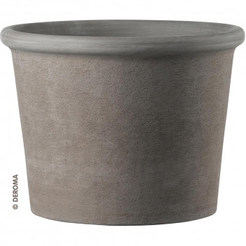DEROMA CILINDRO BORDATO PRIMITIVO GRAPHITE TERRACOTTA CLAY POT 33CM