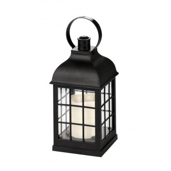 HOME QUIP BATTERY OPERATED BLACK CARRIAGE LANTERN