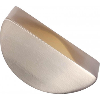 SATIN CHROME HALF ROUND CUP HANDLE 32MM