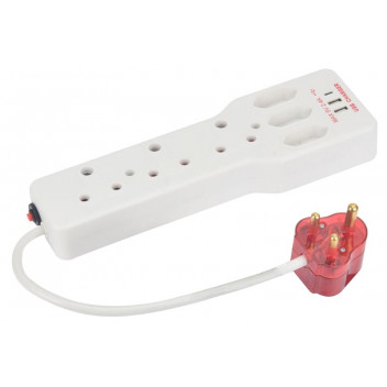 MULTIPLUG 6 WAY HIGH SURGE PROTECTION USB-A CORE