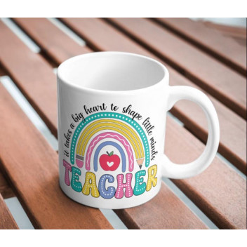 TEACHER BIG HEART STICKER UV DTF CRAFT VINYL