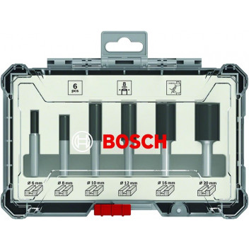 BOSCH 6 PIECE STRAIGHT ROUTER BIT SET