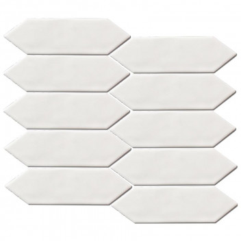 GLOBAL STONE MOSAIC PORCELAIN SPEARHEAD WHITE 300X200MM