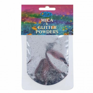 ATLAS RESIN MICA AND GLITTER SILVER POWDERS 40G