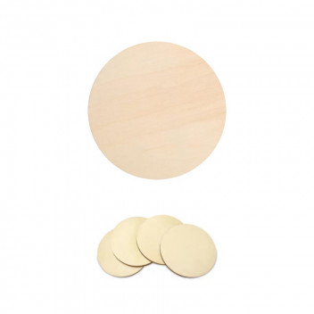 WOOD ROUND COASTER 8CM 4PIECE
