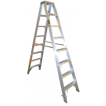 8 STEP ALUMINIUM DOUBLE SIDED INDUSTRIAL LADDER 150KG LOAD