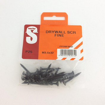 SAFETOP FINE THREAD DRYWALL SCREW 3.5X32MM 25PACK