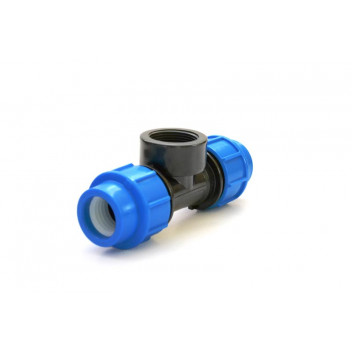 TEE COMPRESSION HDPE FEMALE 16BAR 25MM X1/2\" 15MM