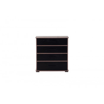 EBONY DRIFTWOOD AND BLACK 4 DRAWER CHEST DRAWER 860MM X 450MM