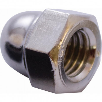 NICKEL PLATED DOME NUT 6MM 4PIECE