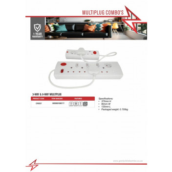 ELECTRICMATE MULTIPLUG COMBO PACK  8WAY + 3WAY