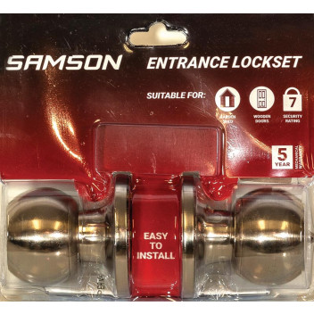 BOLTFIX ENTRANCE KNOB LOCKSET ANTIQUE STAINLESS STEEL SAMSON.