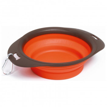 VALEMOUNT ORANGE MEDIUM SILICONE FOLDABLE TRAVEL PET BOWL