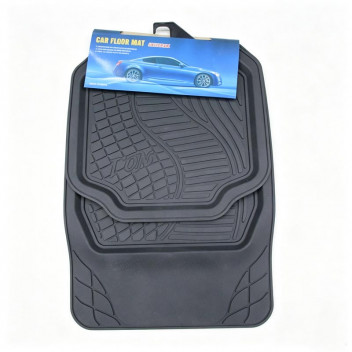 CAR MAT PVC SQUARE BLACK 4PC