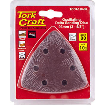 VERMONT OSCILLATING SANDPAPER 93MM 10PIECE 80G