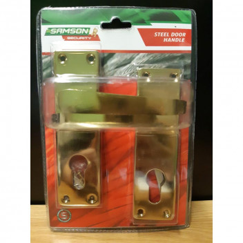 BOLTFIX VICTORIAN STRAIGHT CYLINDER LOCKSET BRASS PLATTED SAMSON.