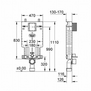 GROHE UNISET CONCEALED CISTERN TANK