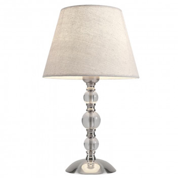 SATIN CHROME CHRYSTAL AND HESIAN TABLE LAMP