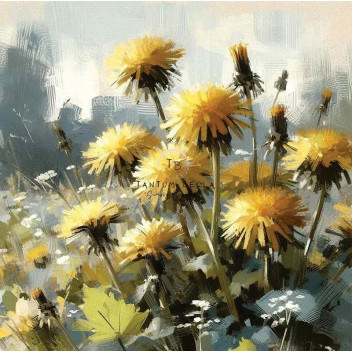 DECOUPAGE GOLDEN DANDELION MEADOW 500X500MM