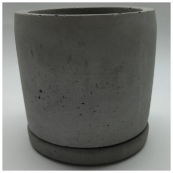 COLOUR SMALL ROUND RAW CEMENT CONCRETE POT 12CM