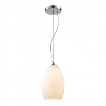EUEOLUX 1XE27 WHITE CHROME EGG PENDANT LIGHT